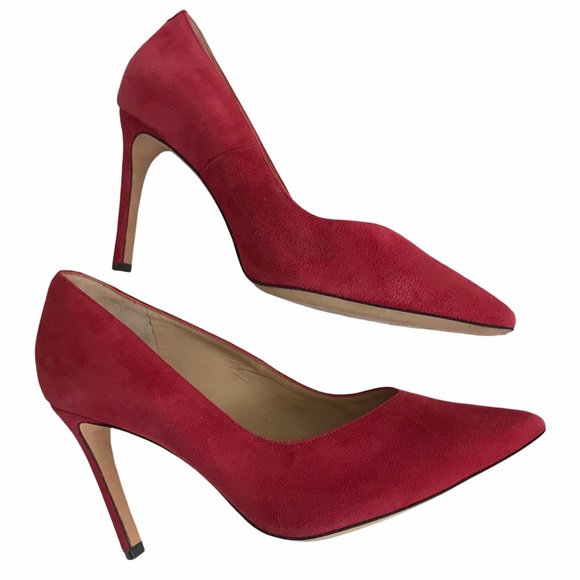 Sandro Paris red suede pump heels Sz EU 39 - Picture 5 of 16
